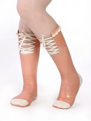 Latex Front Lace Socks