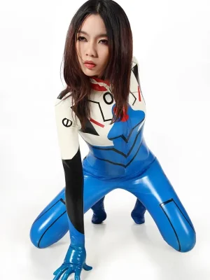 Latex Blue Thunder Space Plugsuit Catsuit