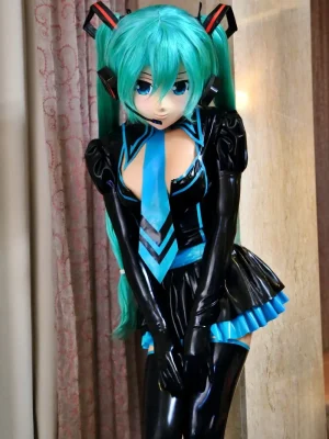 Latex Miku Cosplay Costume Dress