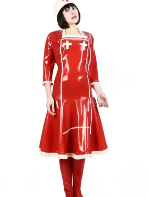 Latex Nurse Costume Dress