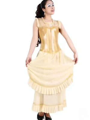 Latex Southern Gal Saloon Style Corseted Party Dress