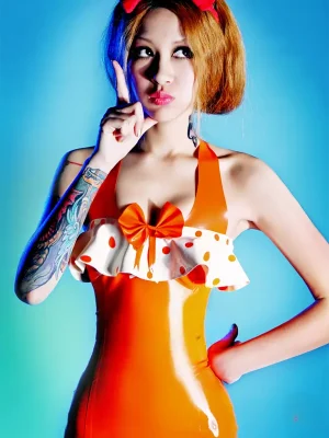 Latex Dotty Polka-Dot Micro Party Dress