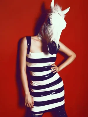 Latex Striped Fury Dress