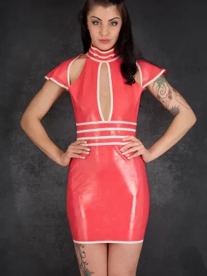 Latex Coral Orbit Dress