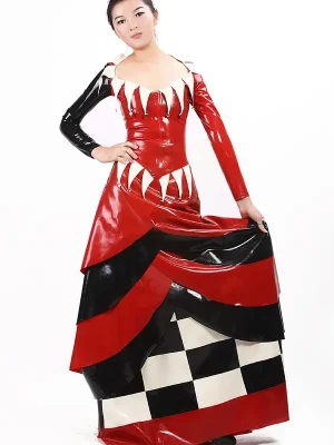 Latex Checkered Jester Lady Dress