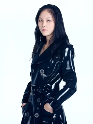 Latex Double-Breasted Full-Length Coat