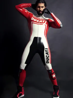 Latex Mens Brand Name MotoGP Biker Catsuit Version 10
