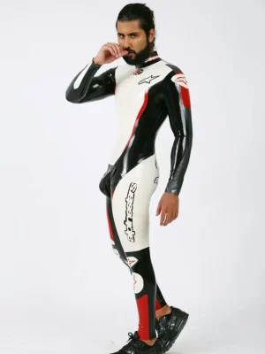 Latex Mens Brand Name MotoGP Biker Catsuit Version 14