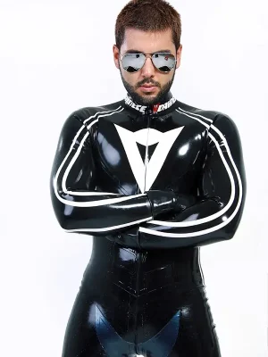 Latex Mens Brand Name MotoGP Biker Catsuit version 20