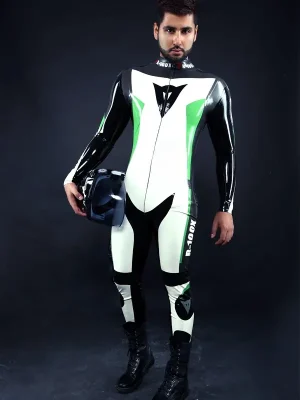 Latex Mens R-100X Branding MotoGP Biker Catsuit Model E