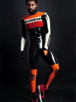 Latex Mens Brand Name MotoGP Biker Suit Version 7 Catsuit