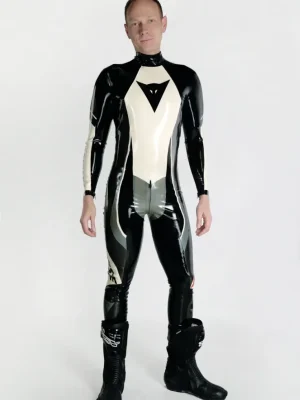 Latex Mens Brand Name T-Age Style MotoGP Biker Catsuit Version 15