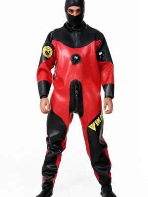 Latex Mens Heavy Duty Brand Name Hooded Drysuit Diving Suit Version 2 Catsuit