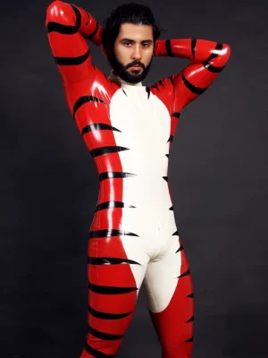 Latex Mens Wildside Neck Entry Catsuit