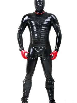 Latex Mens Protector Padded Catsuit with Codpiece