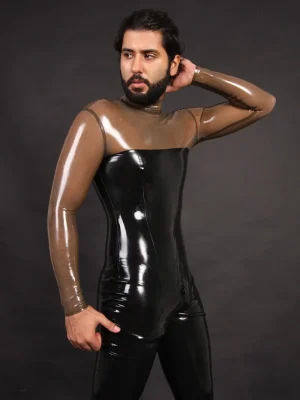 Latex Mens Transparent Torso Catsuit