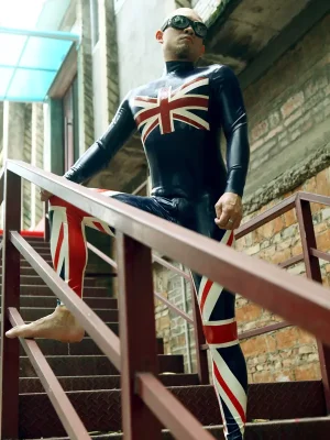 Latex Mens Britannia Back Zipper Catsuit