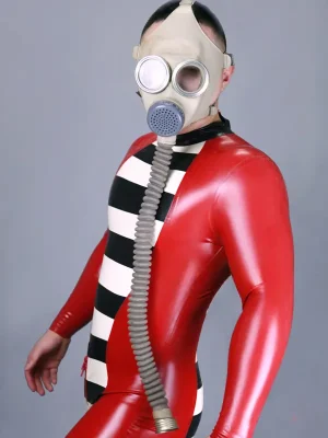 Latex Mens Cellmate Back Zipper Catsuit