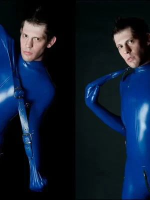 Latex Mens Bondage-Sleeved Catsuit