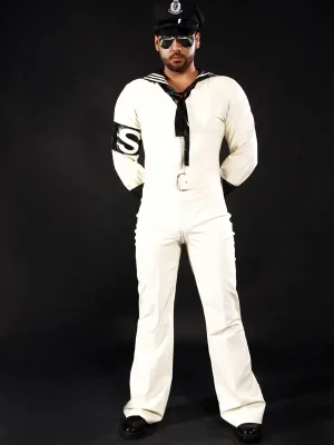 Latex Mens Anchors Aweigh Sailor Suit Catsuit