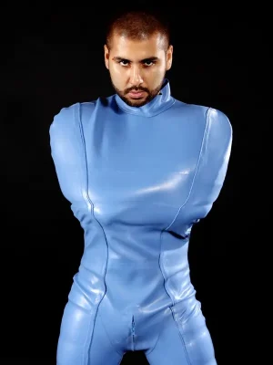 Latex Mens Suit with Feet Catsuit