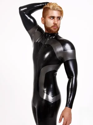 Latex Mens Nebulistic Front Zipper Catsuit