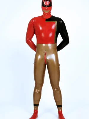 Latex Mens Ultra-Zee Comic Character Costume Catsuit