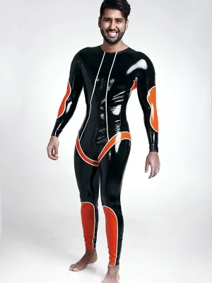 Latex Mens Circinus Back Zipper Catsuit