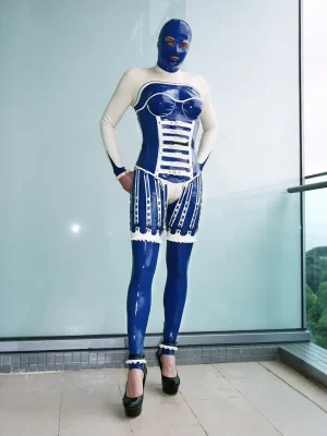 Latex Mens Western Saloon Corset Catsuit