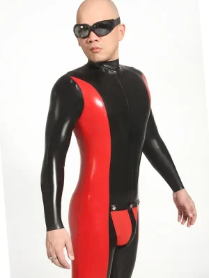 Latex Mens Deuce Codpiece Catsuit