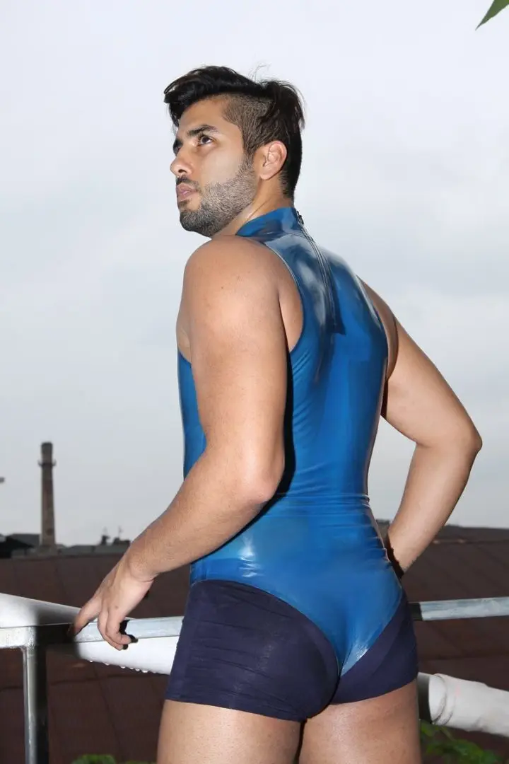 Latex Mens High-Cut Sleeveless Leotard Latex Mens High-Cut Sleeveless Leotard