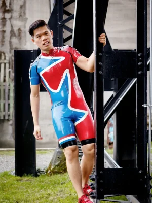 Latex Mens Asymmetric Cycling Suit