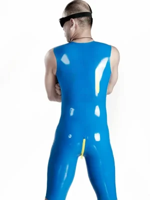 Latex Mens Front-Zip Sleeveless Cycling suit
