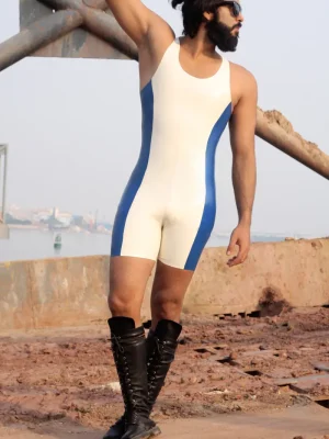 Latex Mens Zipperless Singlet Suit