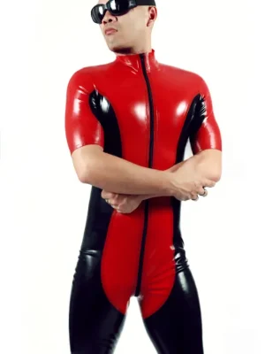 Latex Mens Two-Tones Front Zipper Surfsuit