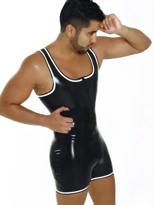 Latex Mens Short-Legged Unitard