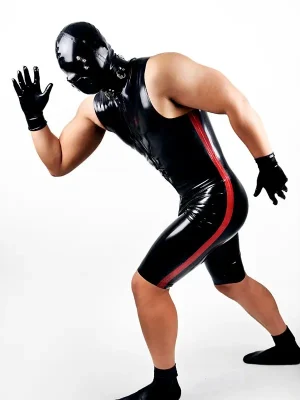 Latex Mens Side-Striped Sleeveless Cycling Suit