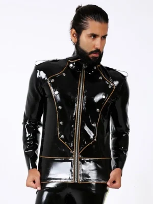 Latex Mens Military Style Heavy Grade Jacket