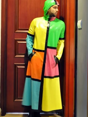 Latex Mens Rubik Hooded Raincoat
