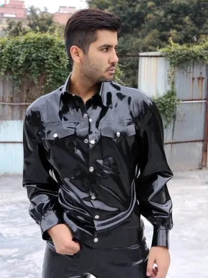 Latex Mens Long-Sleeved Shirt
