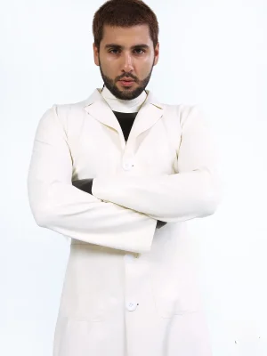 Latex Mens Single-Breasted Trench Coat