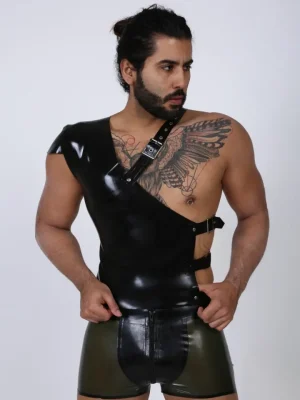 Latex Mens Gladiator Strapped Body Vest
