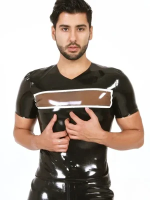 Latex Mens V-Neck T-Shirt