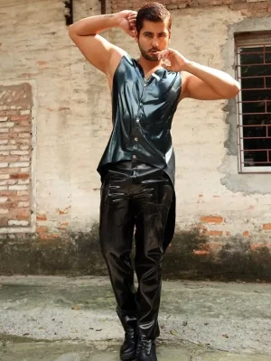 Latex Mens Sleeveless Tailcoat