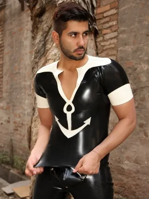 Latex Mens Anchor Design T-Shirt