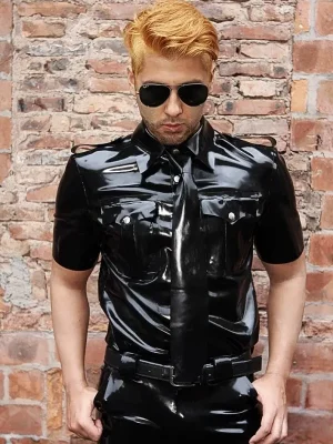 Latex Mens Uniform Short-sleeved Shirt