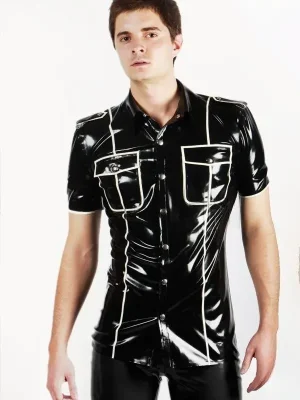 Latex Mens Safari Short-Sleeved Shirt