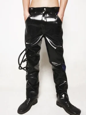 Latex Mens Tube-Legged Jeans