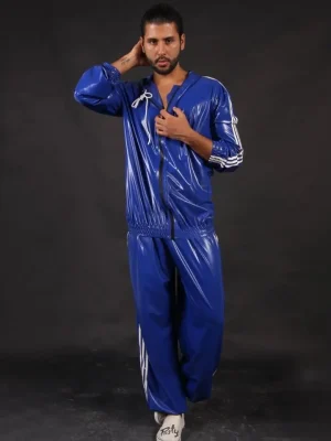 Latex Mens Baggy Style Tracksuit Casual Pants
