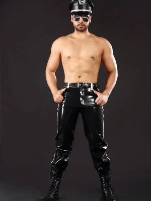 Latex Mens Trooper Style Jeans